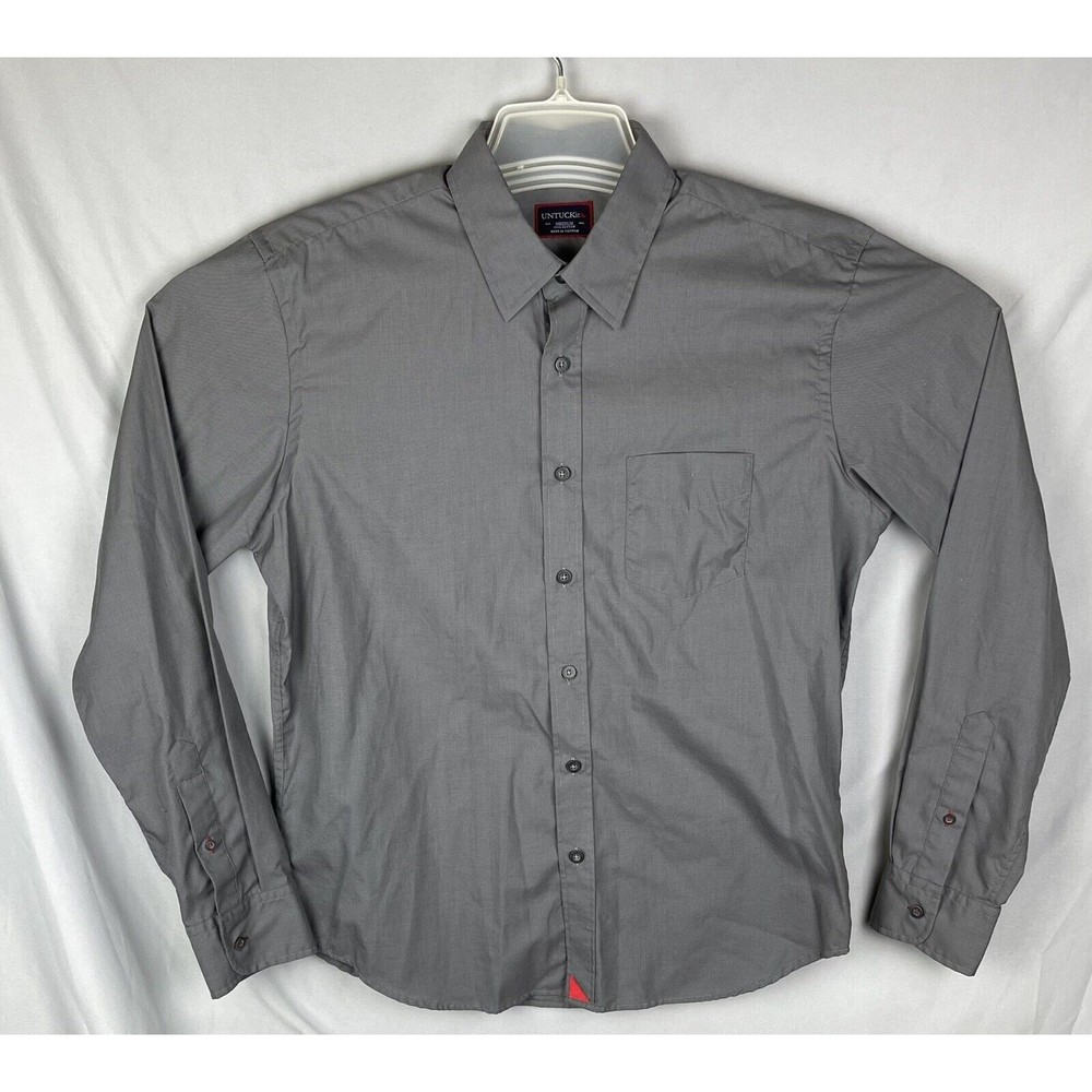 UNTUCKIT Gray Long Sleeve Button Up Dress Shirt Men's Size Medium